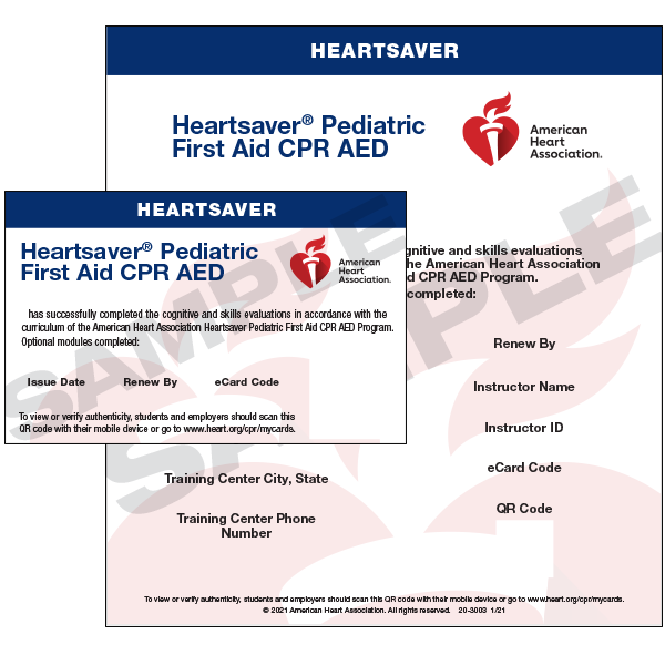 Heartsaver Pediatric First Aid CPR & AED